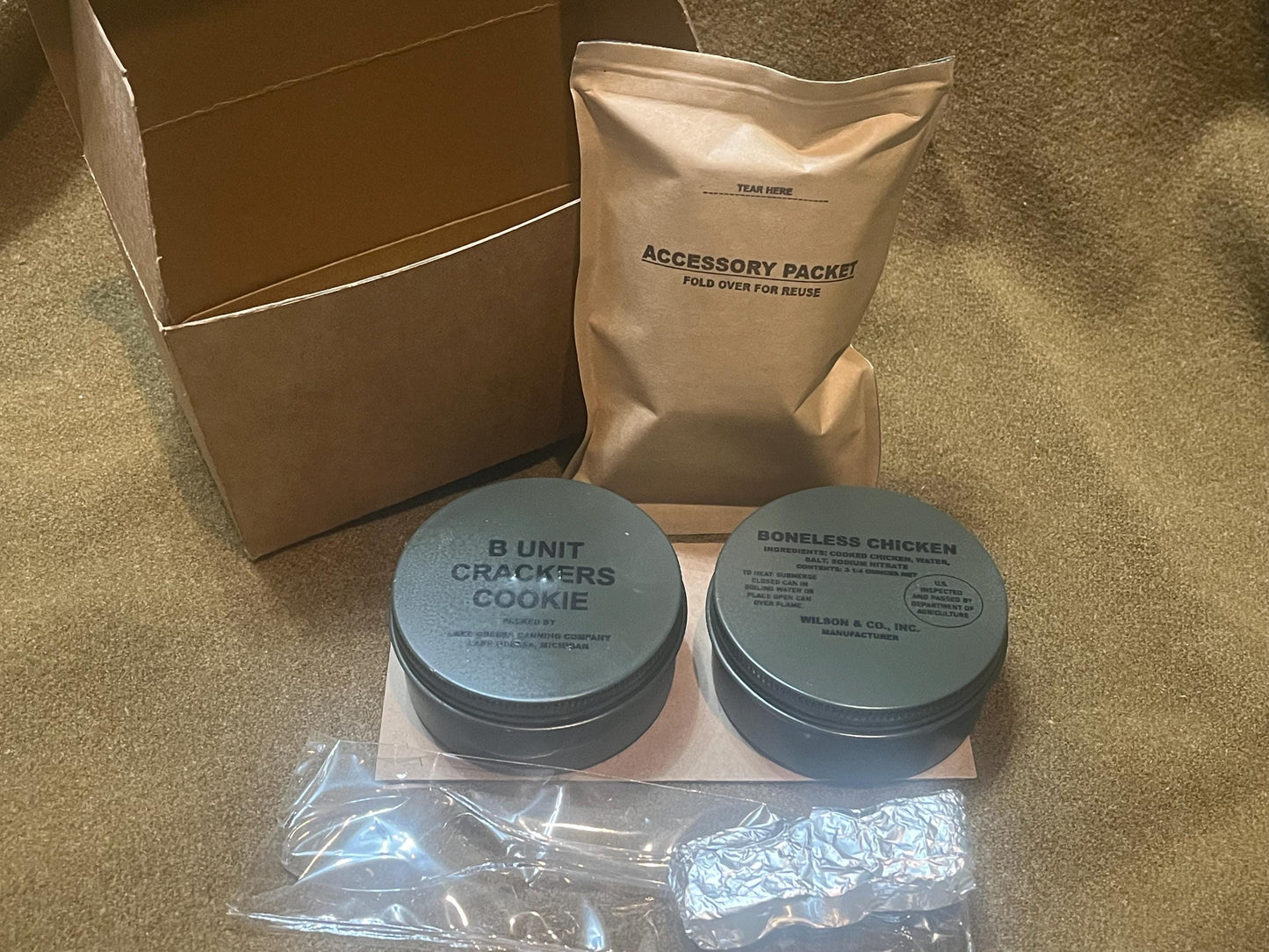 Fully Edible Korean War Food Packet, Individual, Assault