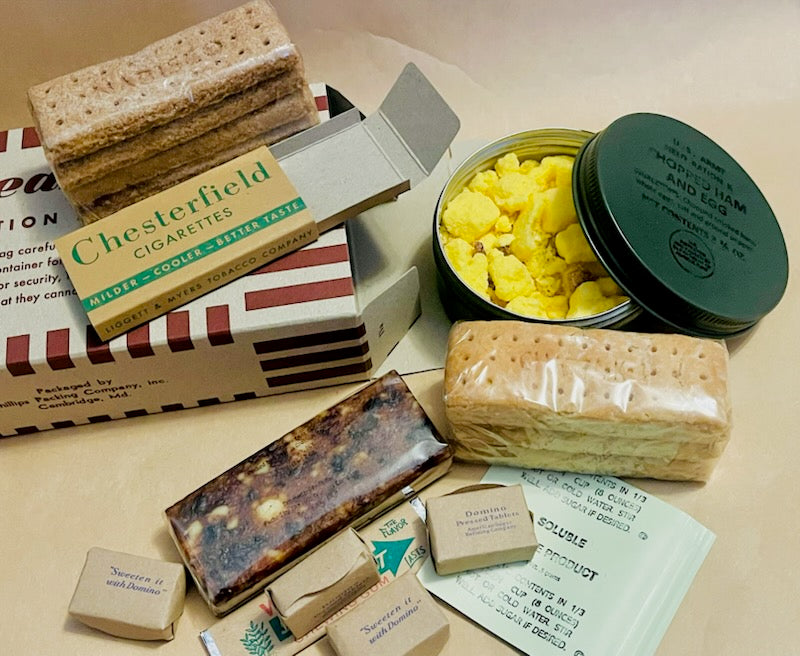 WWII US Army - K Ration - Late War Morale Type -  Complete and Ready to Eat