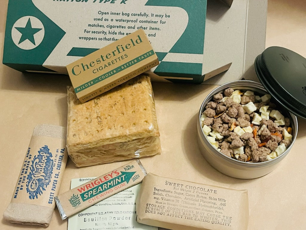 WWII US Army - K Ration - Late War Morale Type -  Complete and Ready to Eat