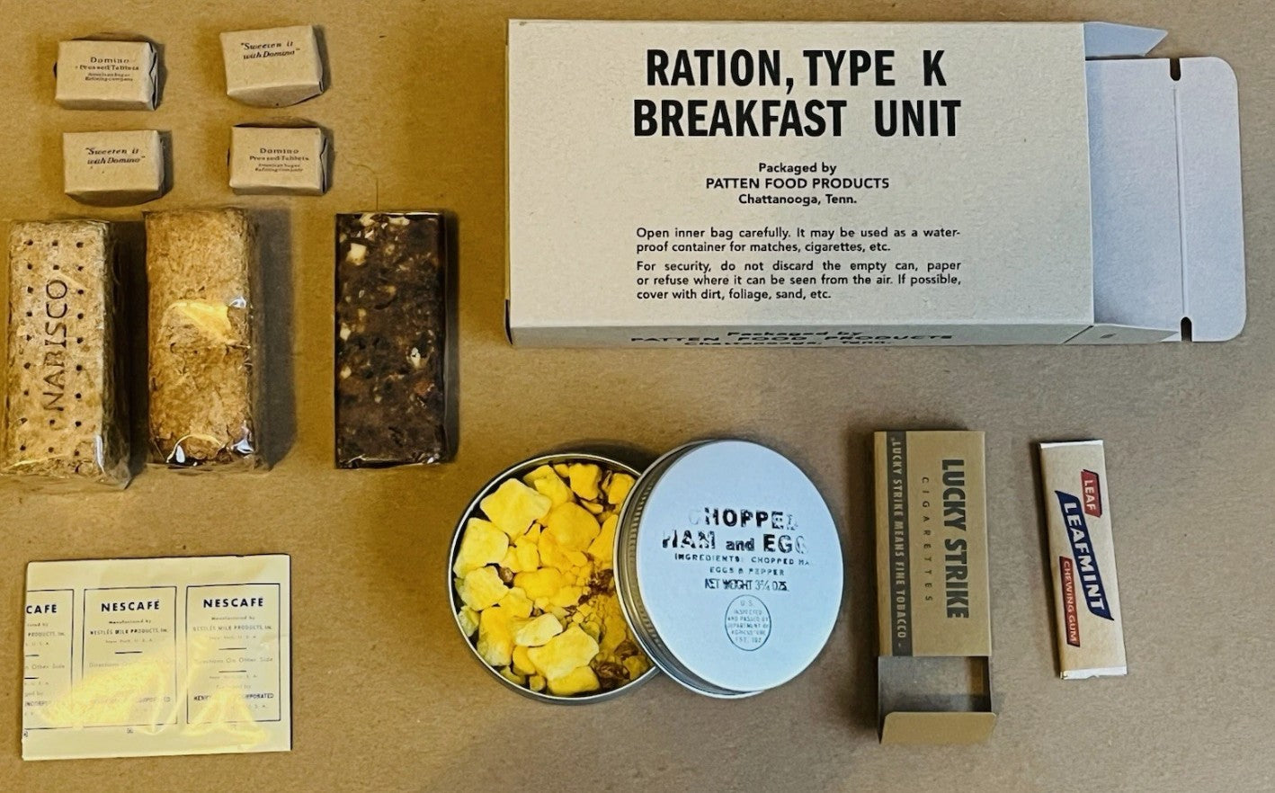 WWII US Army Mid War K Ration and Contents - Complete and Edible