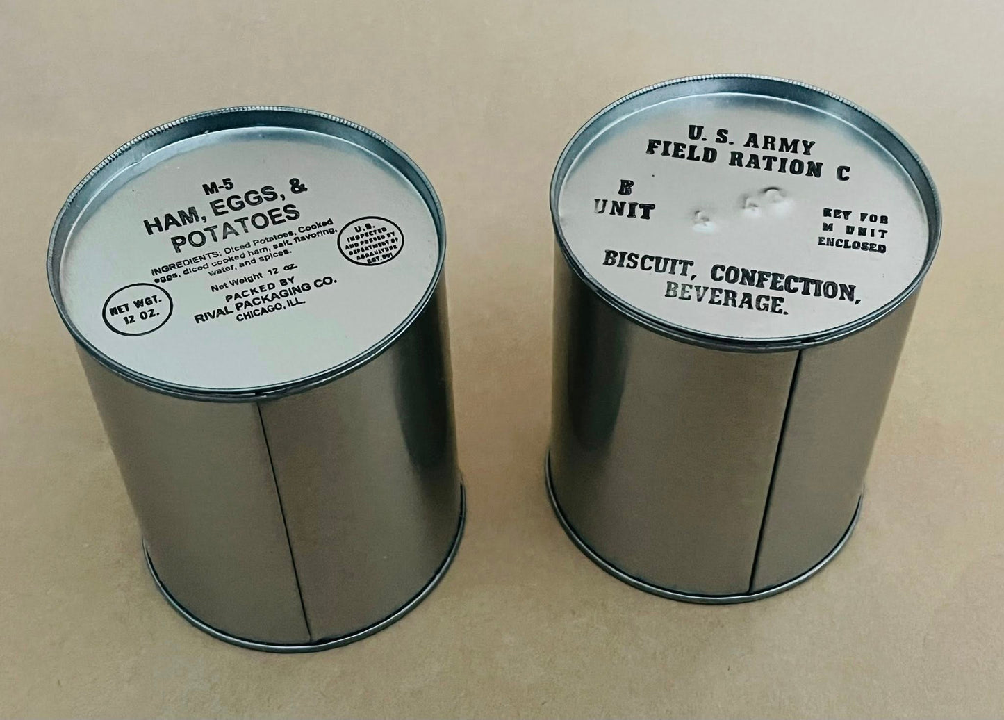 WWII US Army Early War C Ration Reusable B Units and M Units