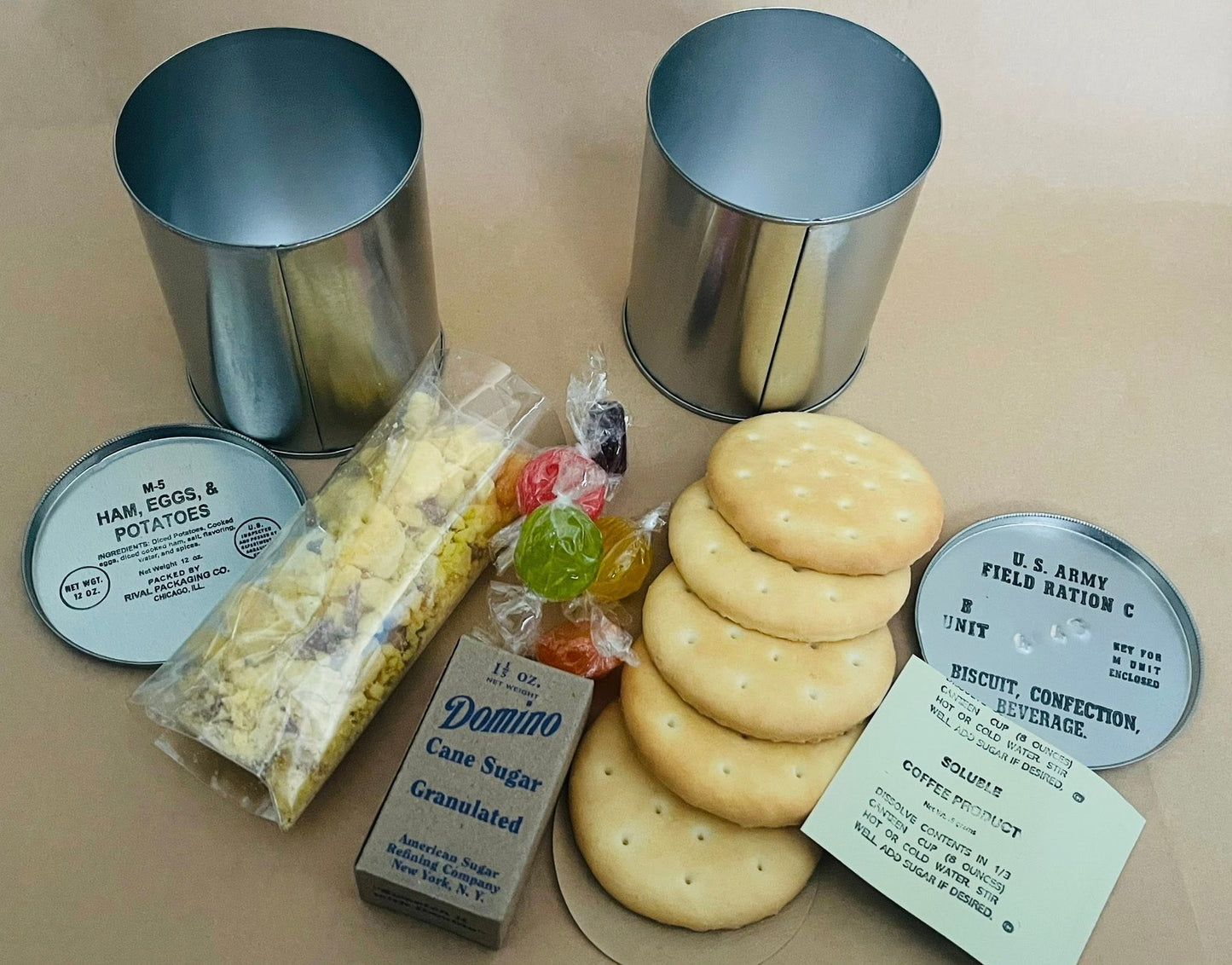 WWII US Army Early War C Ration Reusable B Units and M Units
