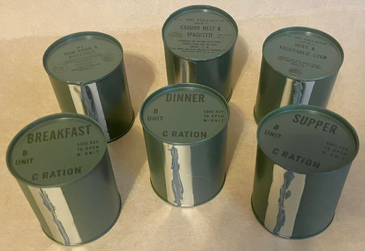 WWII US Army - C Ration - Late War Type -  Both B and M Unit Complete and Ready to Eat