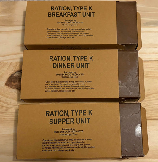 WWII US Army - K Ration - Mid War Type -  Complete and Ready to Eat
