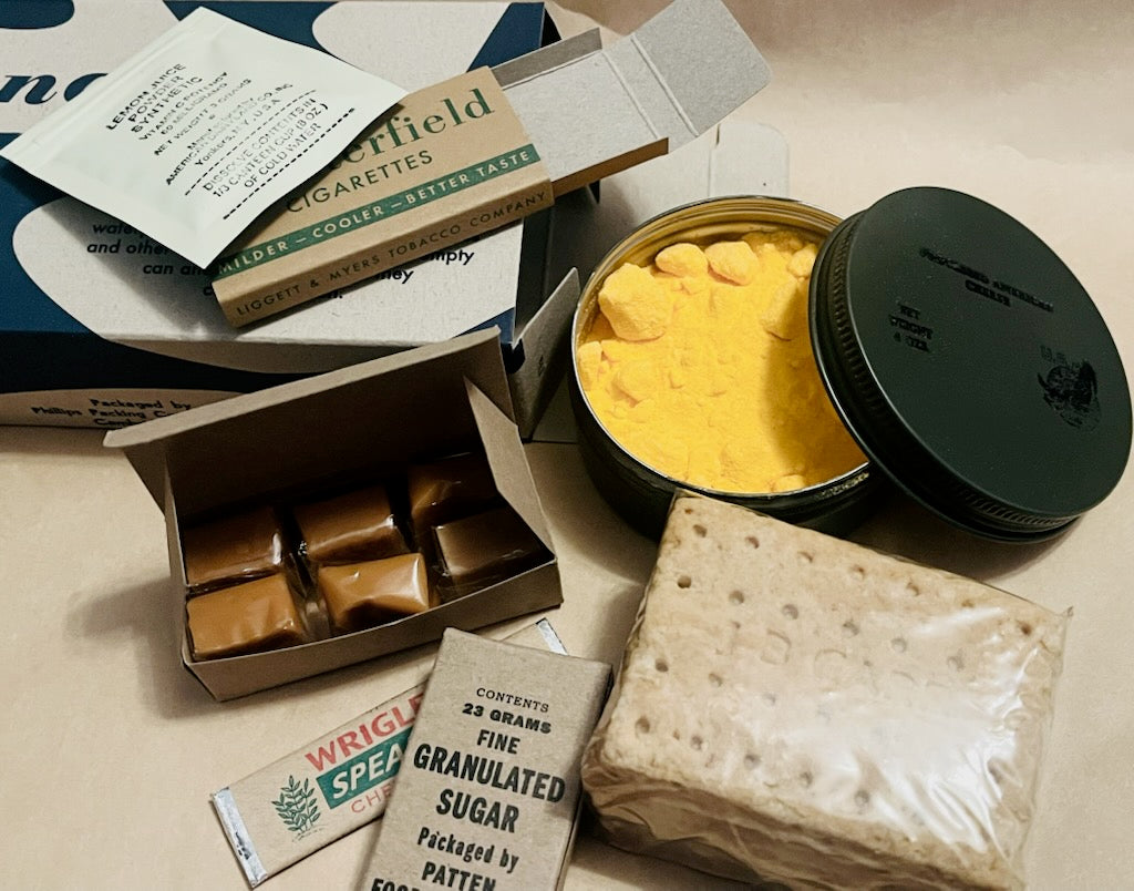 WWII US Army - K Ration - Late War Morale Type -  Complete and Ready to Eat