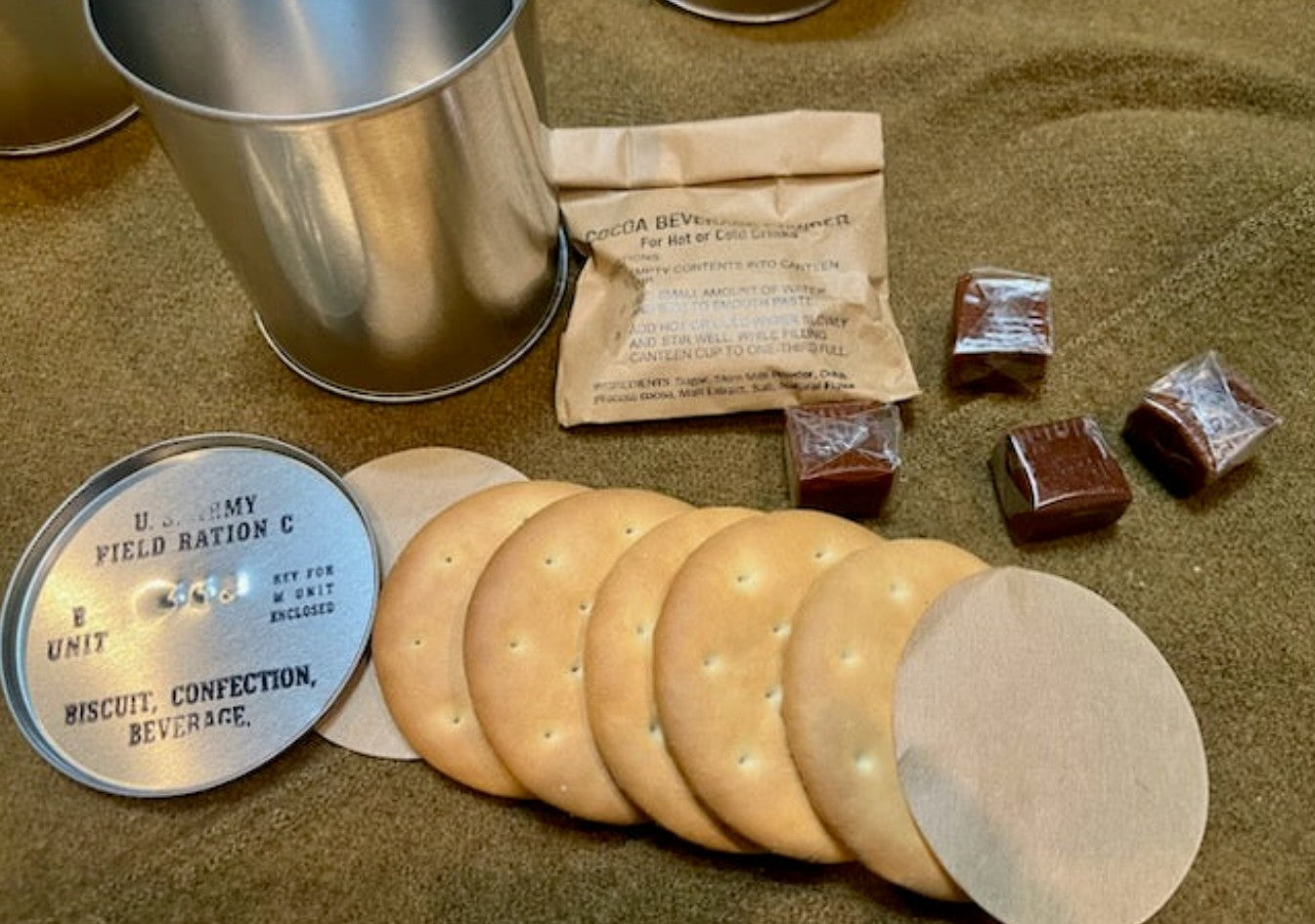 WWII U.S. Army C Ration Individual and Replacement Items