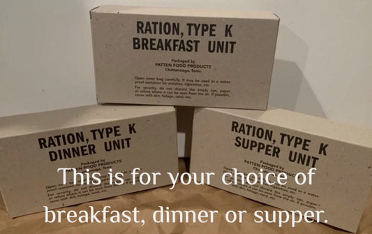 WWII US Army - K Ration - Mid War Type -  Complete and Ready to Eat