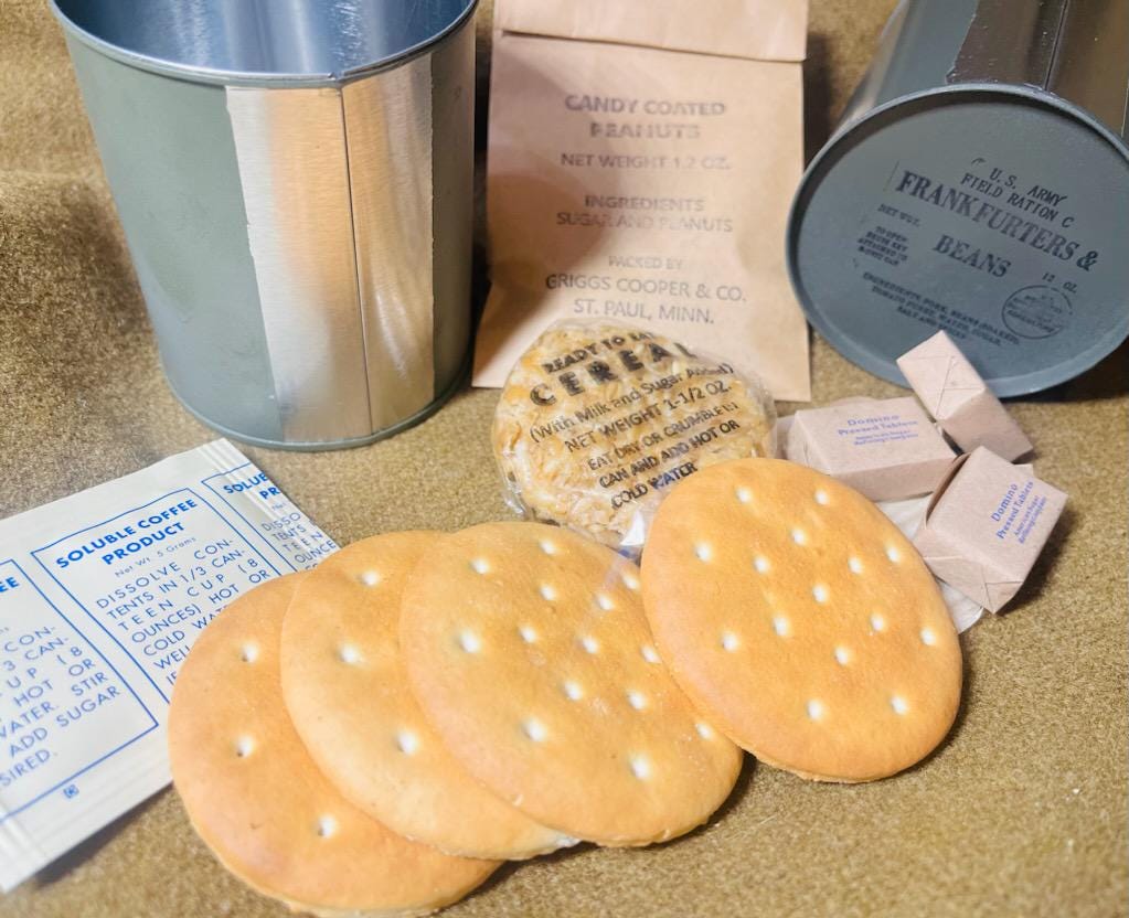 WWII US Army Late War C Ration - Completely Edible Reusable B and M Units