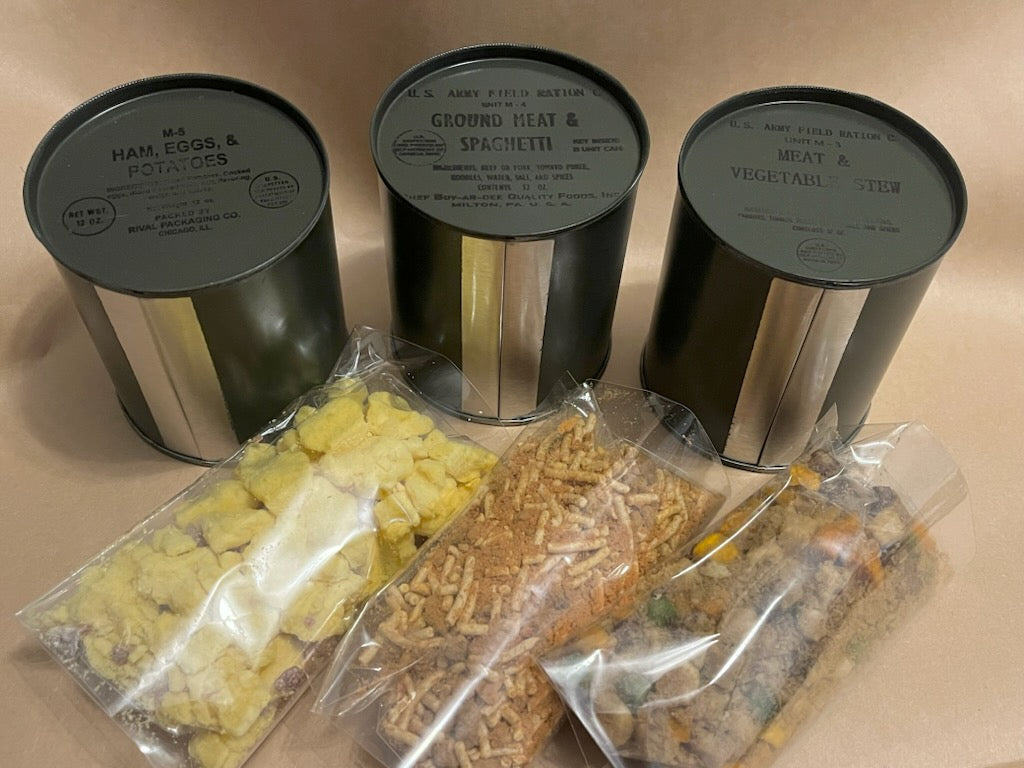 WWII US Army - C Ration - Late War Type -  Both B and M Unit Complete and Ready to Eat