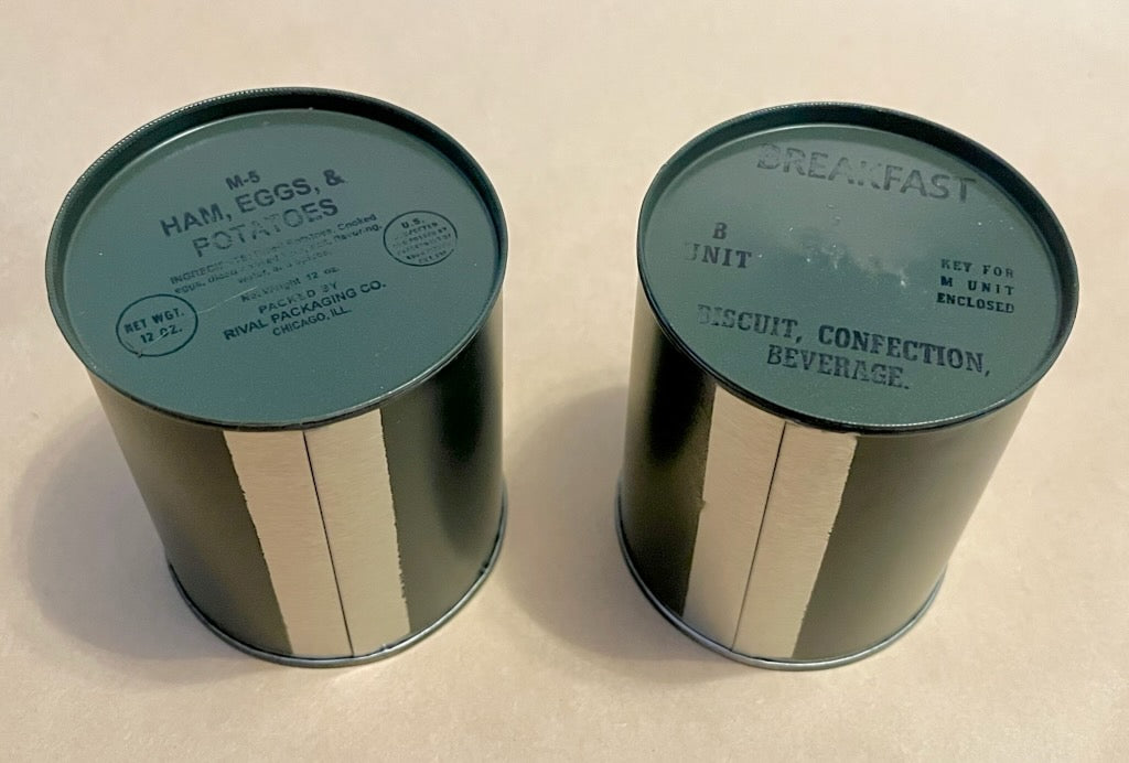 WWII US Army - C Ration - Late War Type -  Both B and M Unit Complete and Ready to Eat