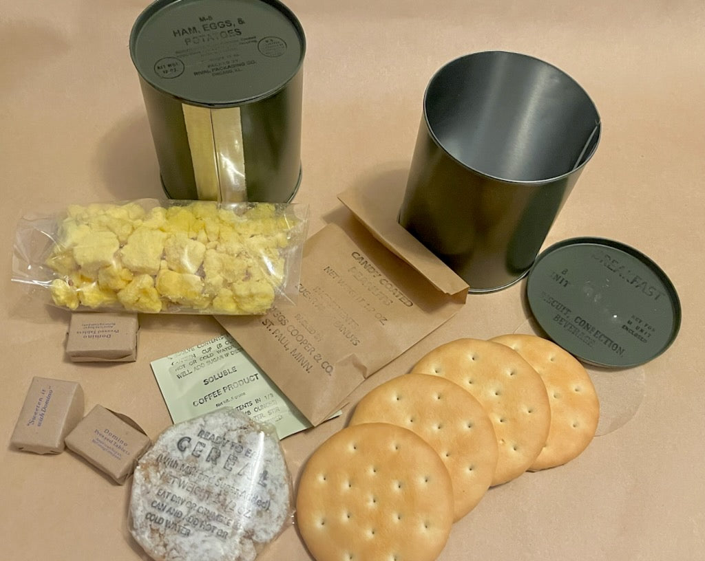WWII US Army - C Ration - Late War Type -  Both B and M Unit Complete and Ready to Eat