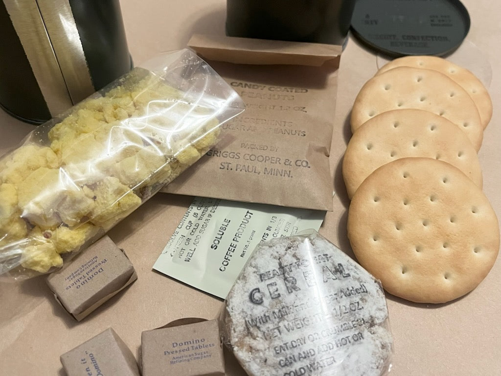 WWII US Army - C Ration - Late War Type -  Both B and M Unit Complete and Ready to Eat