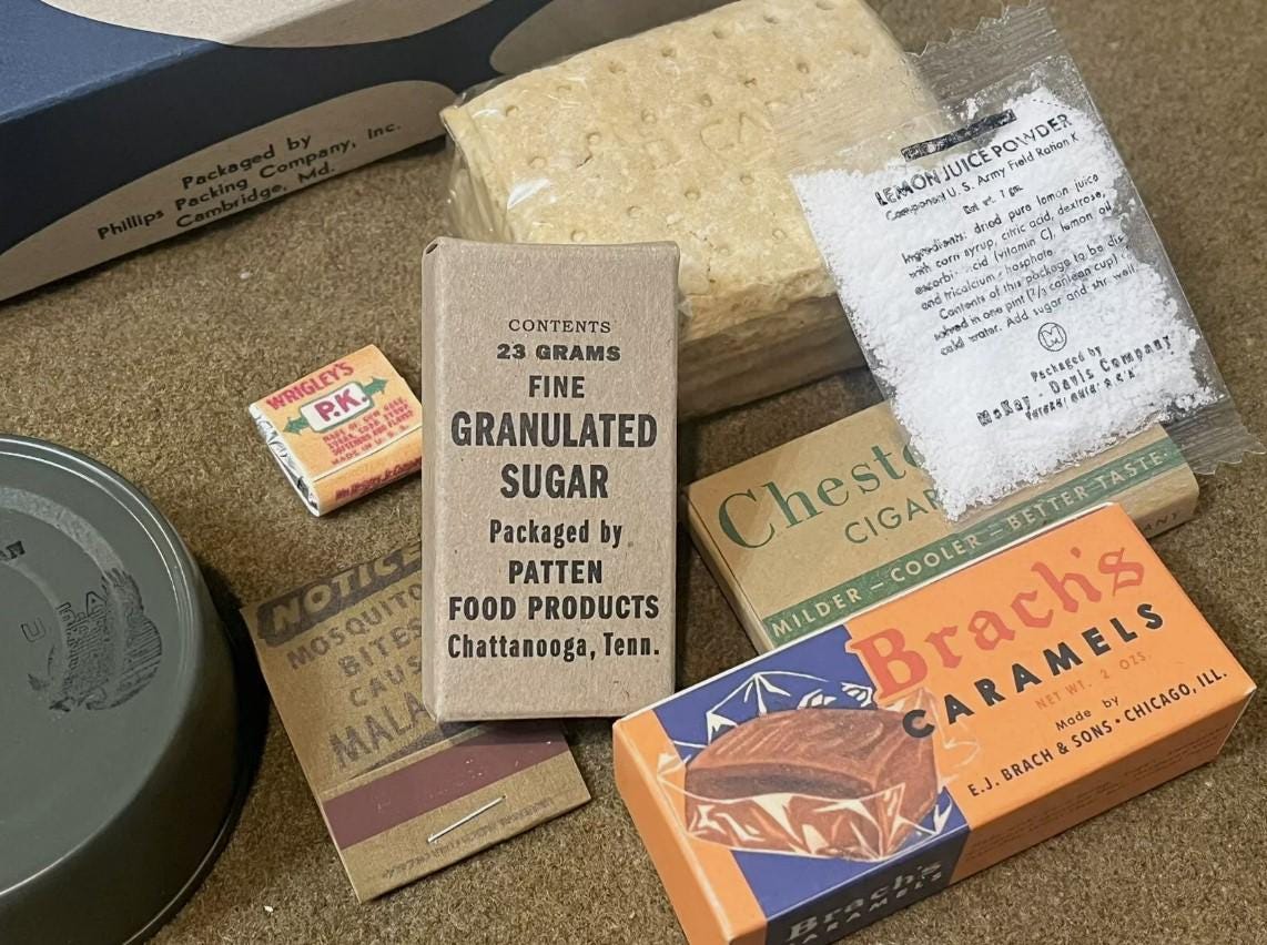 WWII US Army Late War Morale K Ration and Edible Contents – Hero Rations