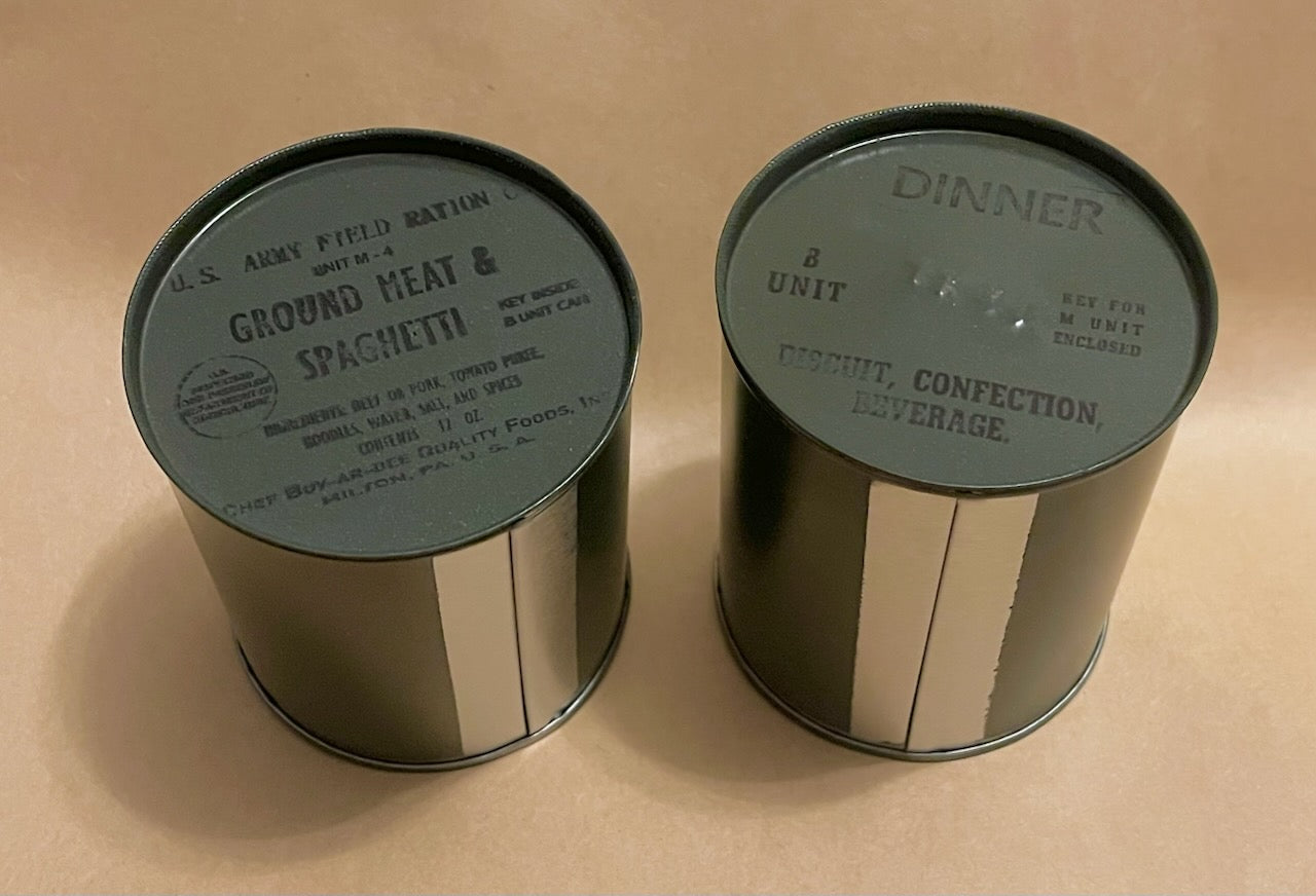 WWII US Army - C Ration - Late War Type -  Both B and M Unit Complete and Ready to Eat