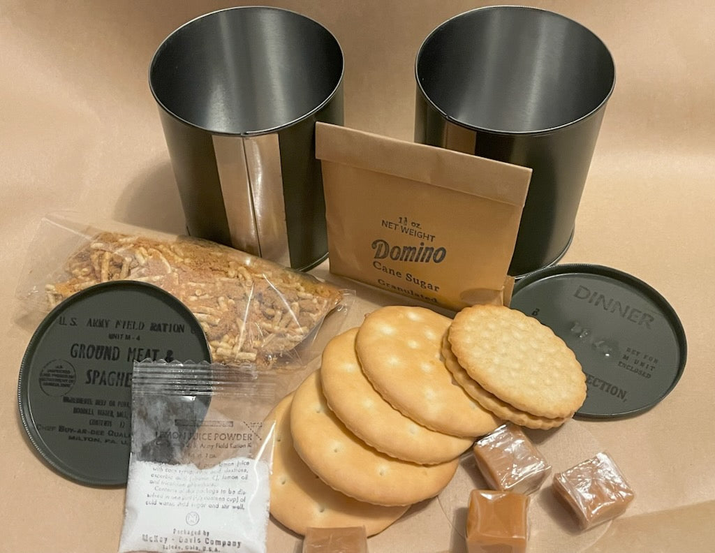 WWII US Army - C Ration - Late War Type -  Both B and M Unit Complete and Ready to Eat